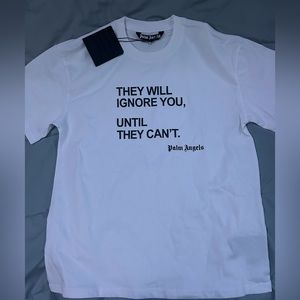 palm angels butterfly slogan tee